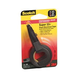 ELECTRICAL TAPE, COMMAND, Super 33+, Vinyl, w /  Dispenser, .5" x 5.5yds, Black