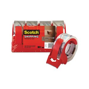 TAPE, PACKAGING, SCOTCH, 3750, Commercial Grade, w /  Dispenser, 1.88" x 54.6yds, 3" Core, Clear, 4 / PACK