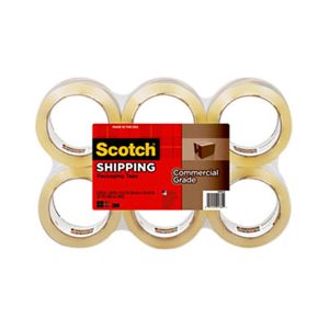 TAPE, PACKAGING, SCOTCH, 3750, Commercial Grade, 1.88" x 54.6yds, 3" Core, Clear, 6 / Pack