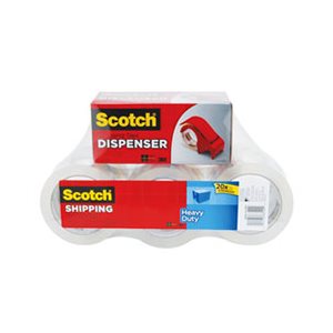 TAPE, PACKAGING, SCOTCH, 3850, Heavy-Duty, 1.88" x 54.6yds, 3" Core, Clear, 6 / Pack