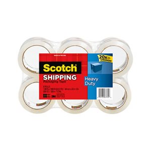 3850 Heavy-Duty Tape Refills, 1.88" x 54.6yds, 3" Core, Clear, 6 / Pack