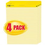 EASEL PADS, Self-Stick, Ruled, 25" x 30", Yellow, 4 - 30 Sheet Pads / Carton