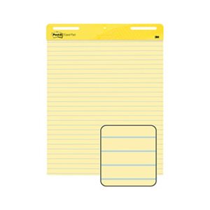 EASEL PADS, Self-Stick, Ruled, 25" x 30", Yellow, 2 - 30 Sheet Pads / Carton