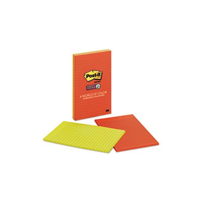 POST-IT NOTES, Pads, Marrakesh Colors, Lined, 5" x 8", 45-Sheet, 4 / Pack