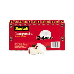 TAPE, Transparent, .75" x 1000", 1" Core, Clear, 24 / Pack