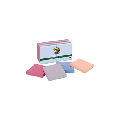 POST-IT NOTES, PADS, Recycled, Bali Colors, 3" x 3", 90-Sheet, 12 / Pack