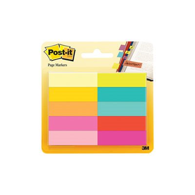 POST-IT NOTES, Page Flag Markers, Assorted Bright Colors, 50-Sheet, 10 / Pack