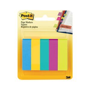 POST-IT NOTES, Page Flag Markers, Assorted Colors,100 Flags / Pad, 5 / Pack