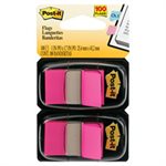 POST-IT NOTES, Page Flag MARKERS, in Dispenser, Bright Pink, 100 Flags / Dispenser, 2 / PACK