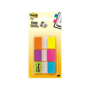 POST-IT NOTES, Page Flag MARKERS, in Dispenser, Assorted Brights, 1" X 1.75", 60 Flags / Pack