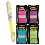 POST-IT NOTES, Page Flag Markers, Value Pack, Assorted Colors, 200 Flags & Highlighter w / 50 Flags