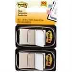 POST-IT NOTES, Page Flag Markers in Dispenser, White, 100 Flags / Dispenser, 2 / pack