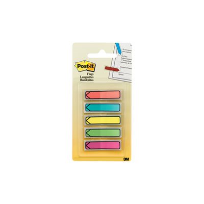 POST-IT NOTES, PAGE FLAG MARKERS, Arrow, .5", Five Assorted Bright Colors, 20 / Color, 100 / Pack