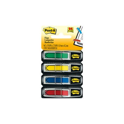 POST-IT NOTES, PAGE FLAG MARKERS, Arrow, .5", FOUR ASSORTED COLORS, 24 / Color, 96 / Pack