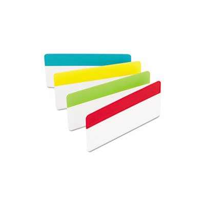 File Tabs, POST-IT, 3" x 1.5",  Solid, ASSORTED BRIGHT COLORS, 24 / Pack