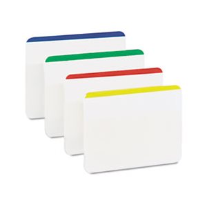 File Tabs, POST-IT,  2" x 1.5", Lined, Assorted Primary Colors, 24 / Pack