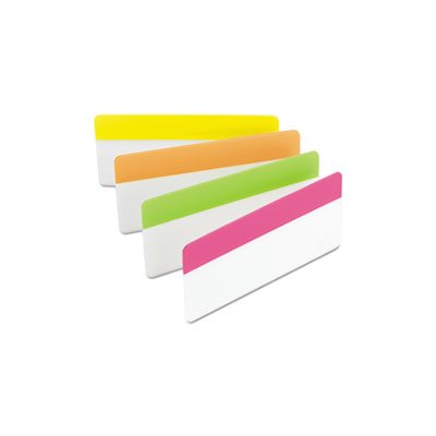 File Tabs, POST-IT, 3" x 1.5", Assorted FLUORESCENT Brights, 24 / Pack