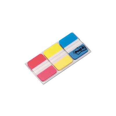 File Tabs, POST-IT, 1" x 1.5", Assorted Primary Colors, 66 / Pack