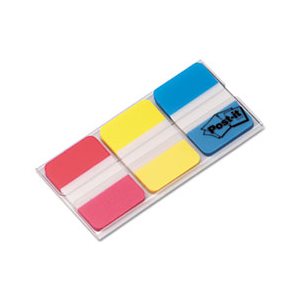 File Tabs, POST-IT, 1" x 1.5", Assorted Primary Colors, 66 / Pack