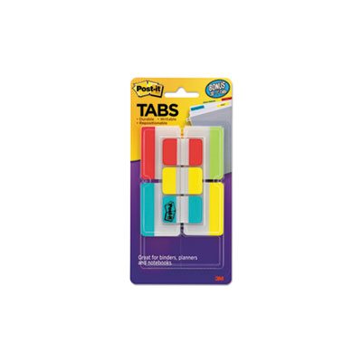 FILE TABS, POST-IT, Value Pack, 1" and 2", ASSORTED BRIGHT COLORS, 114 / PACK