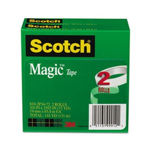 TAPE, INVISIBLE, Magic Tape, .75" x 2592", 3" Core, 2 / Pack