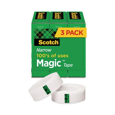 TAPE, INVISIBLE, Magic Tape, Refill, .5" x 1296", 1" Core, Clear, 3 / Pack