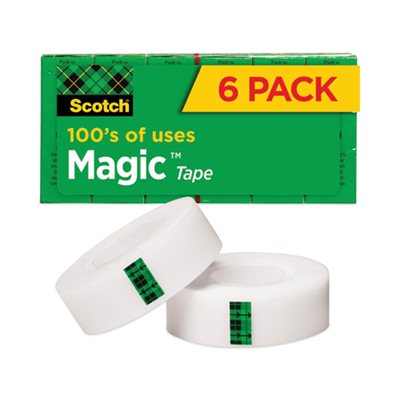 TAPE, INVISIBLE, Magic Tape, Refill, .75" x 1000", 1" Core, Clear, 6 / Pack