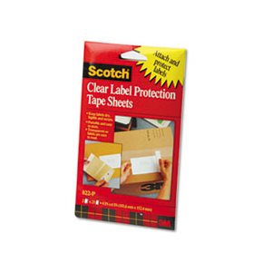 TAPE SHEETS, ScotchPad, Label Protection, 4" x 6", Clear, 25 / Pad, 2 Pads / Pack