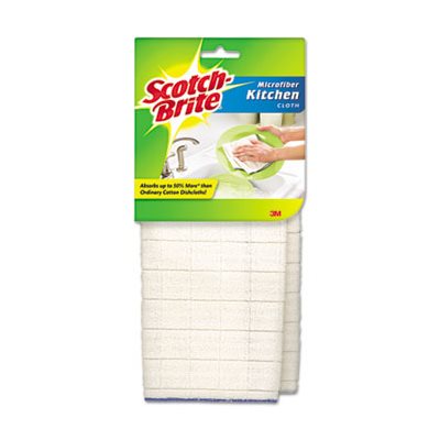 CLEANING CLOTH, Kitchen, Microfiber, White, 2 / Pack, 12 Packs / Carton