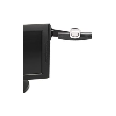 COPYHOLDER, Swing Arm, Adhesive, Monitor Mount, Plastic, 30 Sheet Capacity, Black