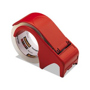 DISPENSER, Compact and Quick Loading, for Box Sealing Tape, 3" Core, Plastic, Red