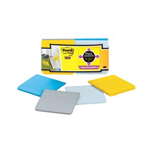 POST-IT NOTES, Full Adhesive, 3" x 3", Ruled, New York Colors, 25-Sheet, 12 / Pack