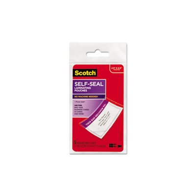 LAMINATING POUCHES, Self-Sealing, 12.5 mil, 2.81" x 4.5", Luggage Tag, 5 / Pack