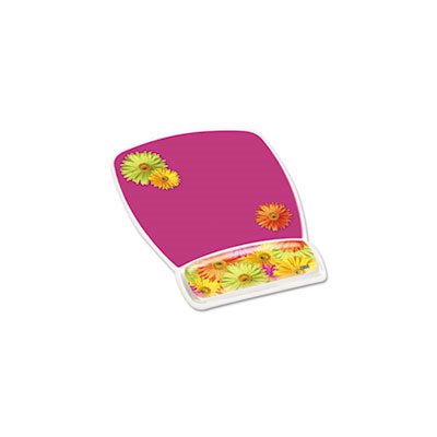 Fun Design Clear Gel Mouse Pad Wrist Rest, 6 4 / 5 x 8 3 / 5 x 3 / 4, Daisy Design