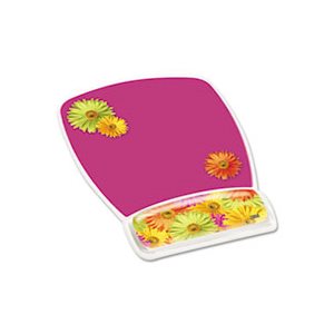 Fun Design Clear Gel Mouse Pad Wrist Rest, 6 4 / 5 x 8 3 / 5 x 3 / 4, Daisy Design