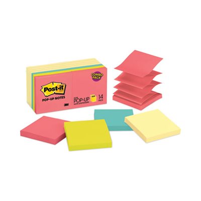 POST-IT NOTES, Pop-up, Value Pack, 3" x 3", Canary Yellow / Cape Town, 100-Sheet, 14 / PACK