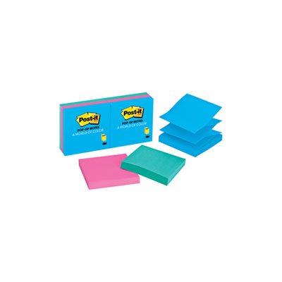 POST-IT NOTES, Pop-up Refill, 3" x 3", Assorted Jaipur Colors, 100-Sheet, 6 / Pack