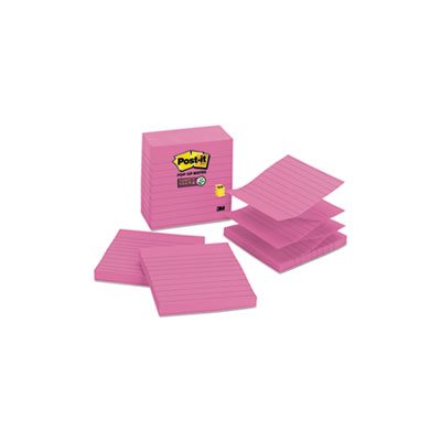 POST-IT NOTES, Pop-up Refill, Lined, 4" x 4", Mulberry, 90-Sheet, 5 / Pack