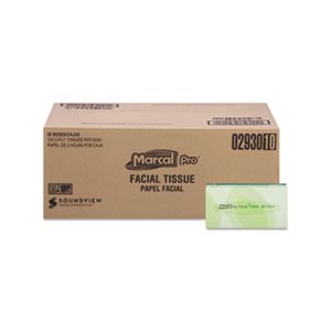 TISSUE, FACIAL, 100% Recycled, Convenience Pack, White, 100 / Box, 30 Boxes / Carton