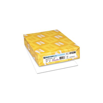 PAPER, WRITING, CLASSIC CREST, 93 Bright, 24LB, 8.5" x 11", Avon White, 500 Sheets