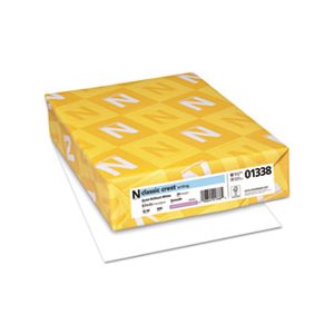 PAPER, WRITING, CLASSIC CREST, 93 Bright, 24LB, 8.5" x 11", Avon White, 500 Sheets