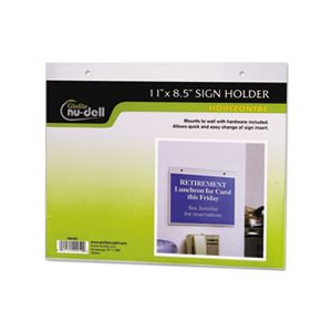 HOLDER, SIGN, Clear, Plastic, Wall Mount, 11" X 8.5"