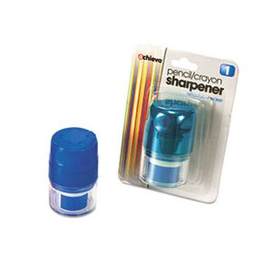 SHARPENER, Twin Pencil / Crayon, w /  Cap, Blue