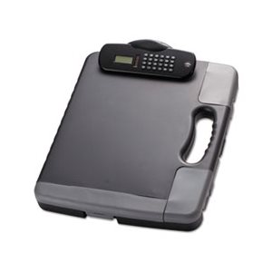 Portable Storage Clipboard Case w / Calculator, 11 3 / 4 x 14 1 / 2, Charcoal