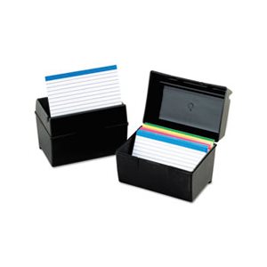 Index Card File, Plastic, 400 Capacity, 6.5" 1 / 2w x 4.875"d, Black