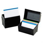 Index Card File, Plastic, 500 Capacity, 8.625"w x 6.375"d, Black