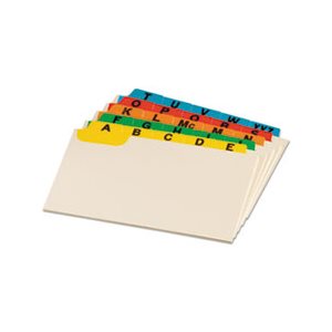 Index Card Guides, Laminated, Alpha, 1 / 5 Tab, Manila, 3" x 5", 25 / Set
