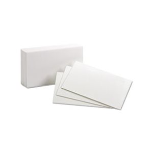 INDEX CARDS, Unruled, 3" x 5", White, 100 / Pack