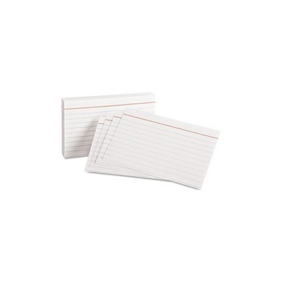 INDEX CARDS, RULED,  3" x 5", White, 100 / Pack