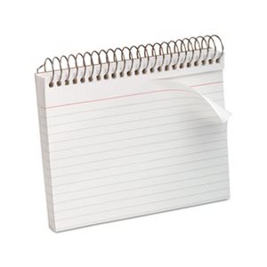 INDEX CARDS, Spiral, 4" x 6", WHITE, 50 Cards